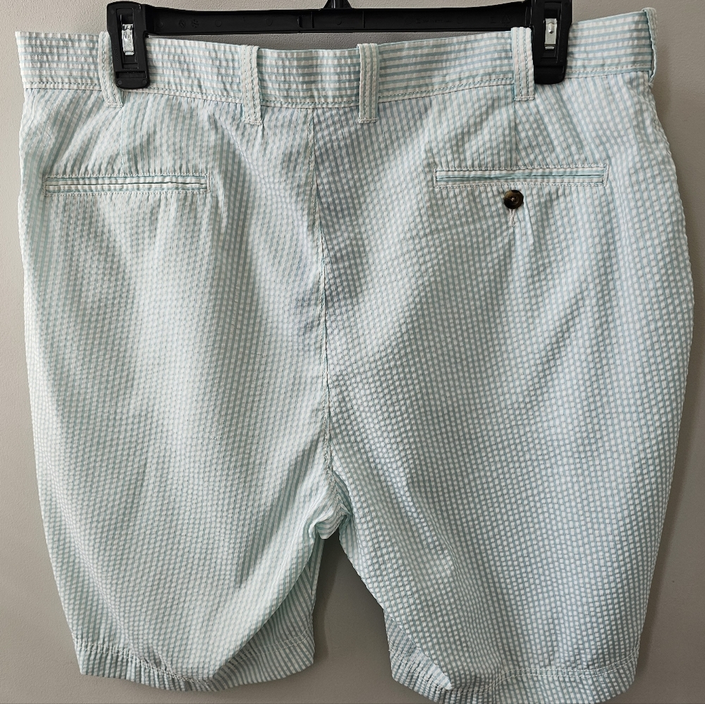 TRUE FLIES Mens Gasparilla Blue & White Seersucker Shorts